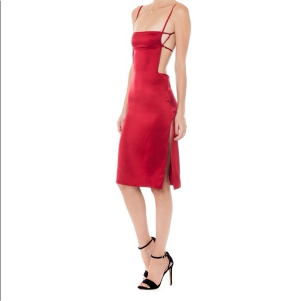 ARE YOU AM I Misa Silk Midi Dress